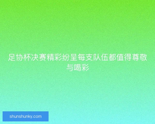 足协杯决赛精彩纷呈每支队伍都值得尊敬与喝彩