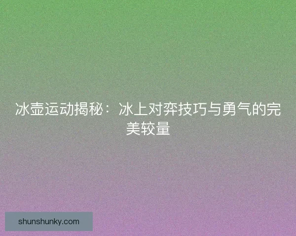 冰壶运动揭秘：冰上对弈技巧与勇气的完美较量