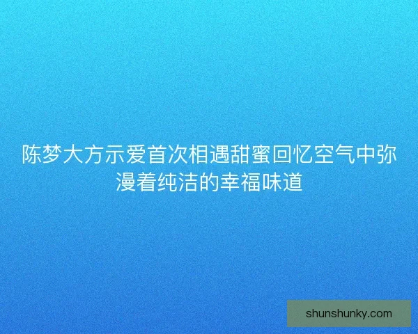 陈梦大方示爱首次相遇甜蜜回忆空气中弥漫着纯洁的幸福味道
